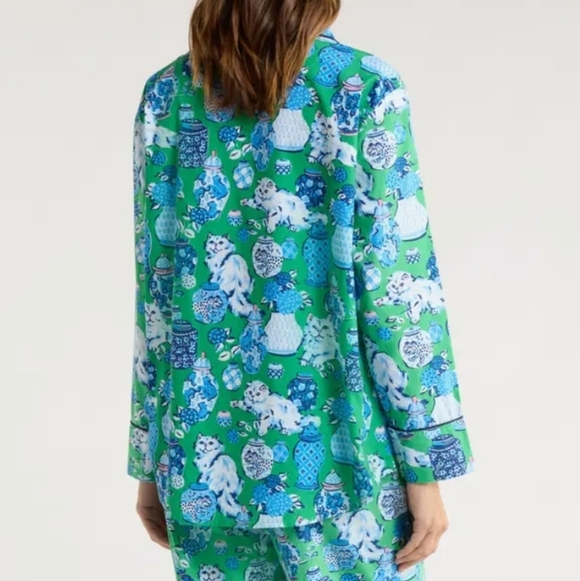 Printfresh Organic Cotton Fancy Cat Print Pajama Top Size Small - Picture 2 of 10